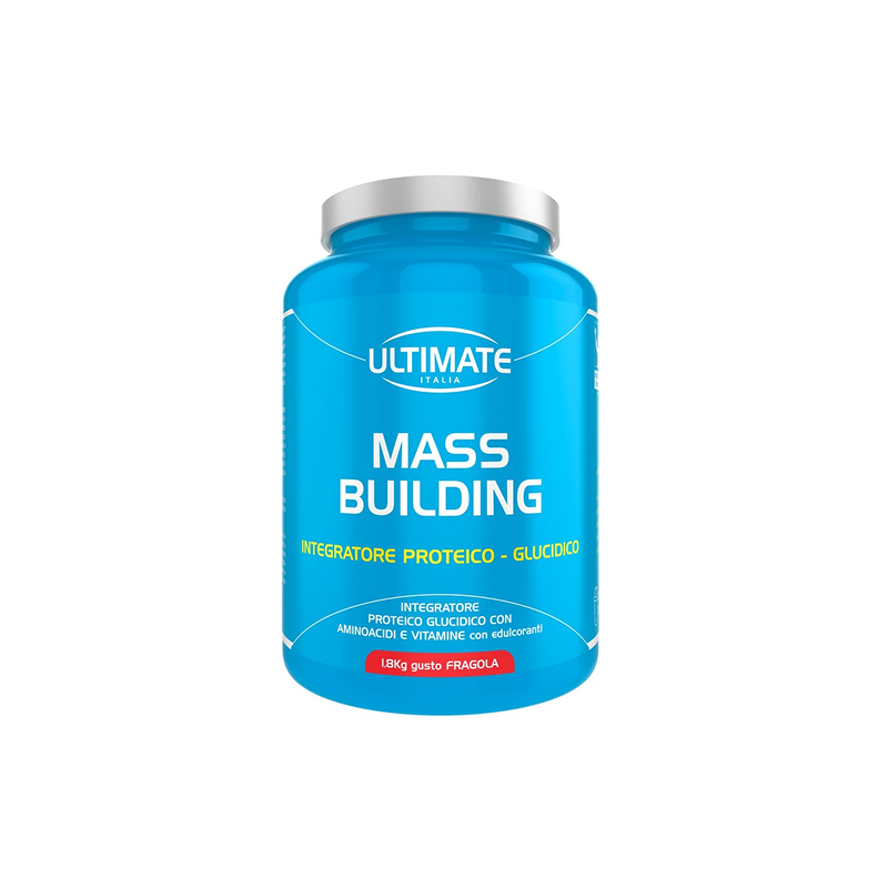 Ultimate Italia Mass Building Gusto Fragola - Integratore Proteico Glucidico 1,8 Kg