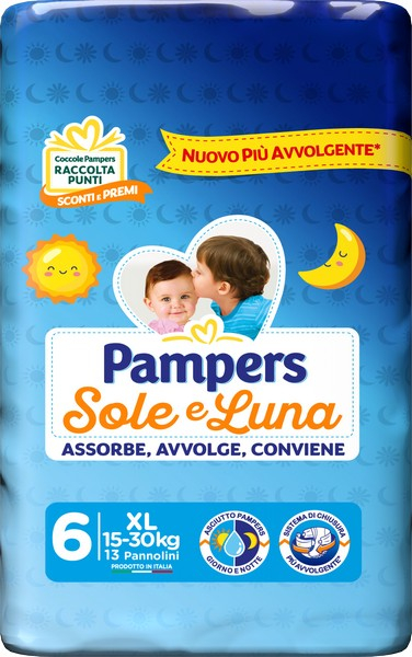 PAMPERS Sole&Luna - 13 pannolini Taglia 6 dai 15 ai 30 Kg