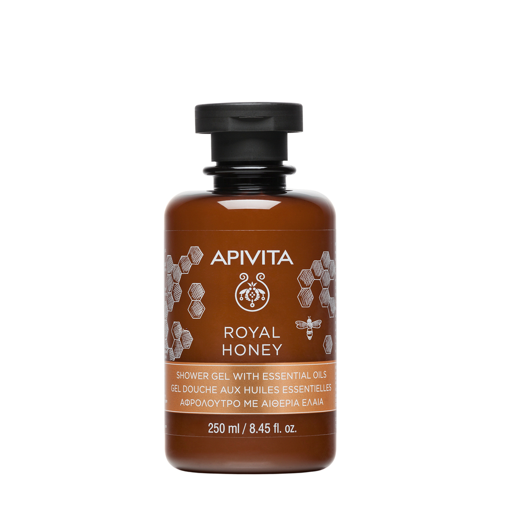 Apivita Royal Honey - Gel Doccia Detergente Con Miele E Oli Essenziali Per Pelle Secca 250 ml