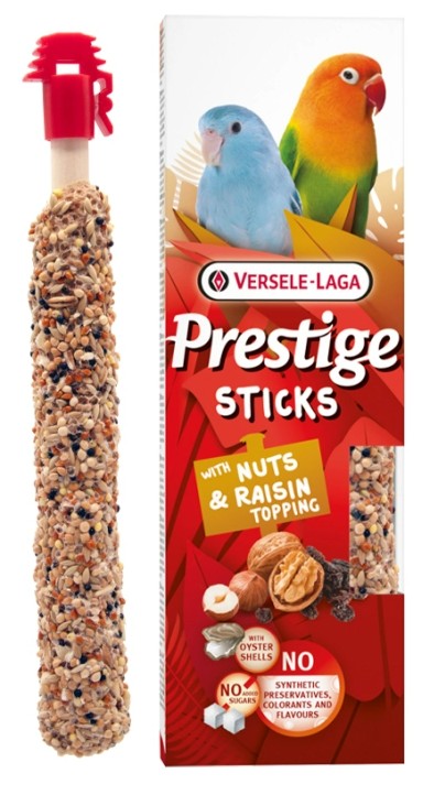 VERSELE PRESTIGE STICKS PARROCCHETTI CON FRUTTA SECCA E UVETTA 2PZ 60GR