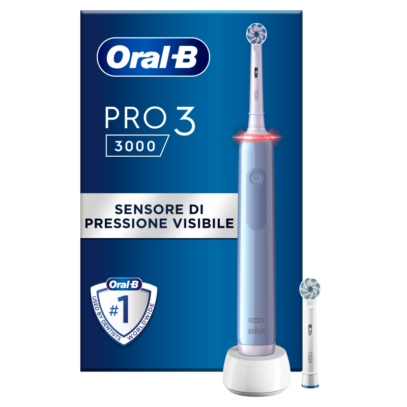 Oral-B Spazzolino Elettrico Ricaricabile Pro 3 3000 Blu, 2 Testine, 1 Spazzolino Oral-B Spazzolino Elettrico Ricaricabile Pro 3 3000 Blu, 2 Testine, 1 Spazzolino