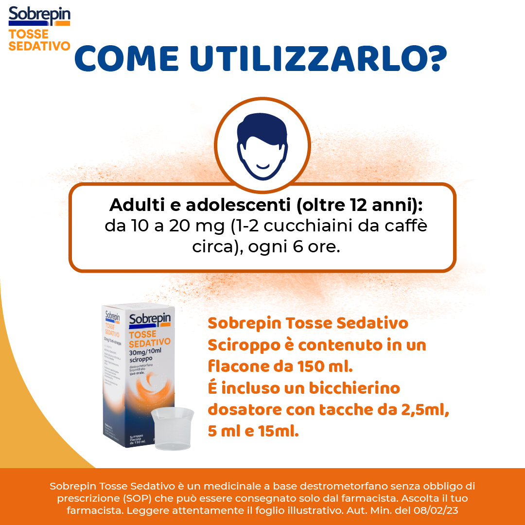 SOBREPIN TOSSE SECCA SEDATIVO SCIROPPO 30 MG/1O ML - 150ml SOBREPIN TOSSE SECCA SEDATIVO SCIROPPO 30 MG/1O ML - 150ml