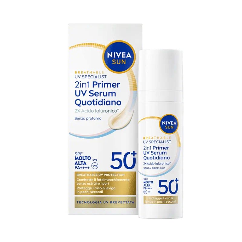 Nivea Sun - Breathable UV Specialist 2In1 Primer UV Serum Quotidiano - Siero Solare SPF50+ Viso 30 ml