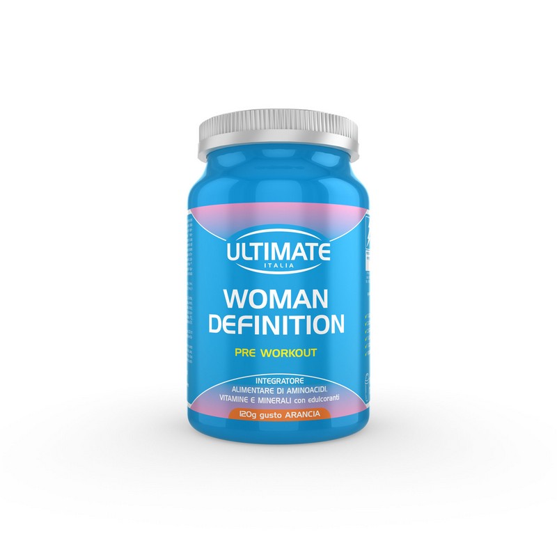 Ultimate Italia Woman Definition Pre-Workout Gusto Arancia - Integratore Di Aminoacidi 120 g