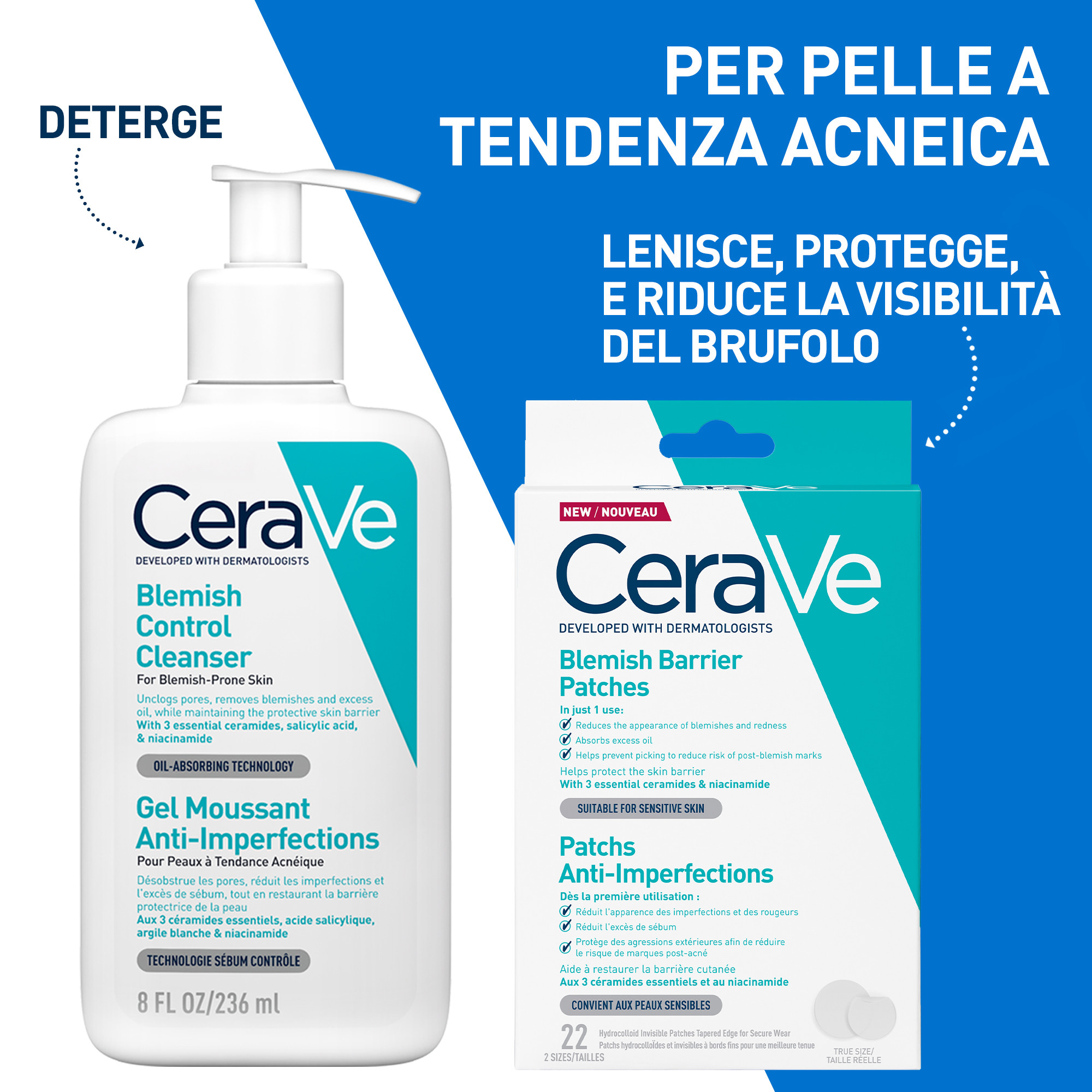 CeraVe Patches Idrocolloidali Anti Brufoli, Per Pelli a Tendenza Acneica, Trasparenti e Invisibili sulla Pelle, Non lascia segni, Con Niacinamide e 3 Ceramidi Essenziali, 22 Pezzi