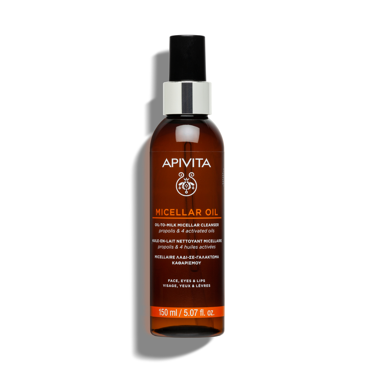 Apivita Micellar Oil - Olio-Latte Detergente Micellare Per Viso, Occhi E Labbra 150 ml