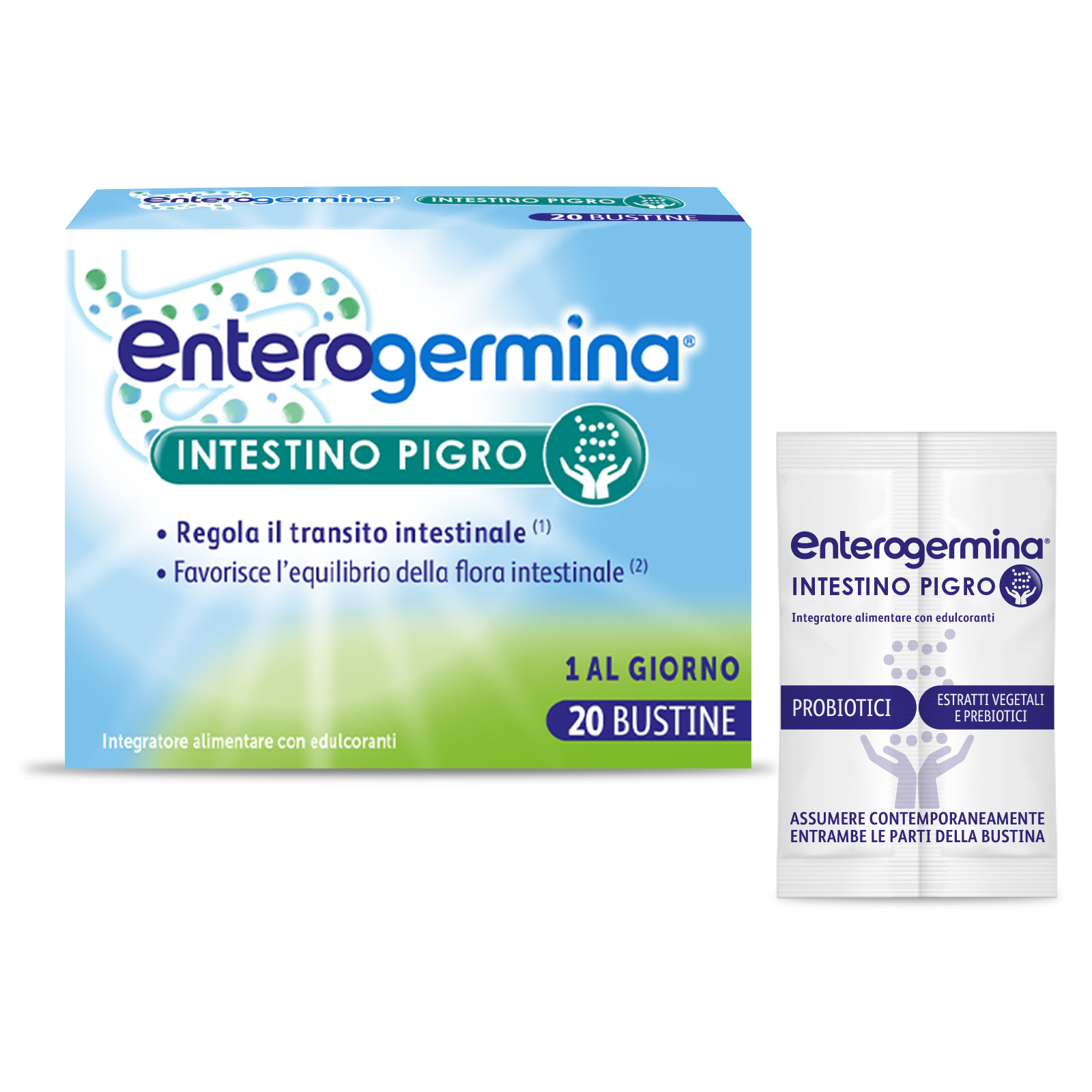 Enterogermina Intestino Pigro 20 Bustine Gusto Frutti di Bosco - Integratore Con Fermenti Lattici, Probiotici E Prebiotici Per La Regolarità Intestinale
