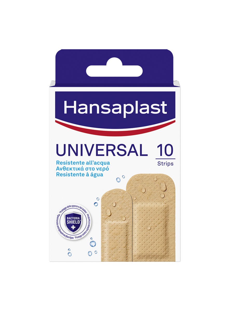 Hansaplast Cerotti Universal, Impermeabili e traspiranti per tutte le ferite, 10 pezzi in 2 formati