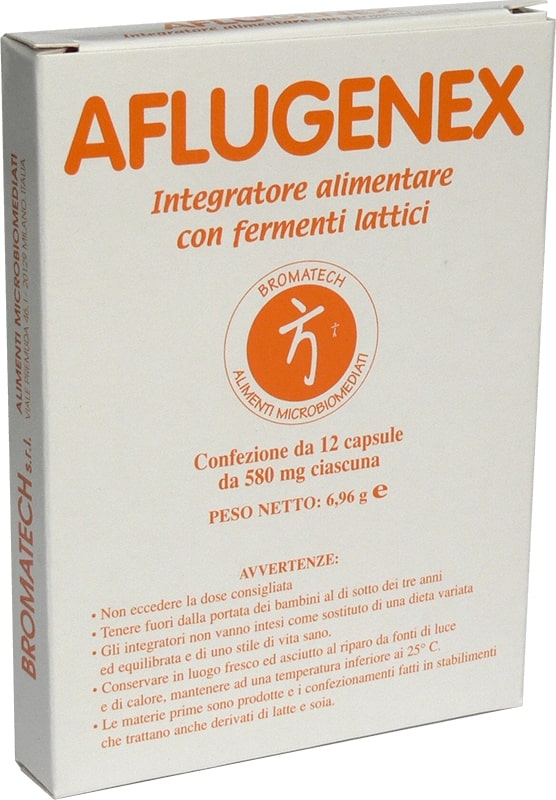 Aflugenex - Sistema Immunitario - Fermenti Lattici + vitamina C - 12 Capsule Nuovo Formato