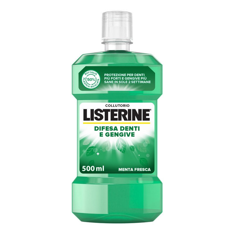 LISTERINE, Collutorio, Difesa Denti e Gengive, Tripla Azione, Denti più Forti, Gengive più Sane, 500ml