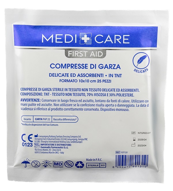 MEDICARE GARZA COT 10X10 25PZ