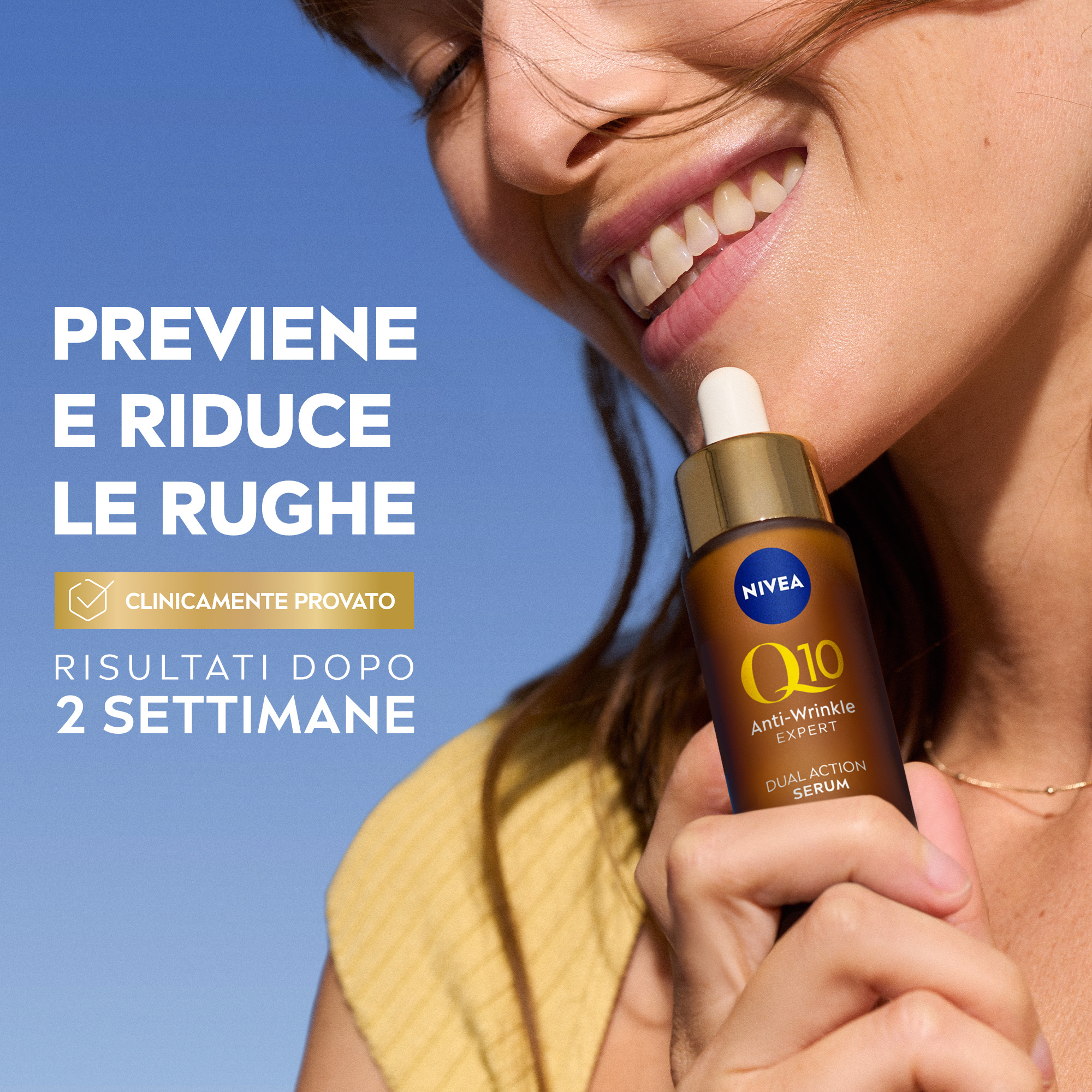 Nivea Q10 Anti-Rughe Expert Siero Viso Doppia Azione 30 ml, Siero viso antirughe con Q10 rimpolpante