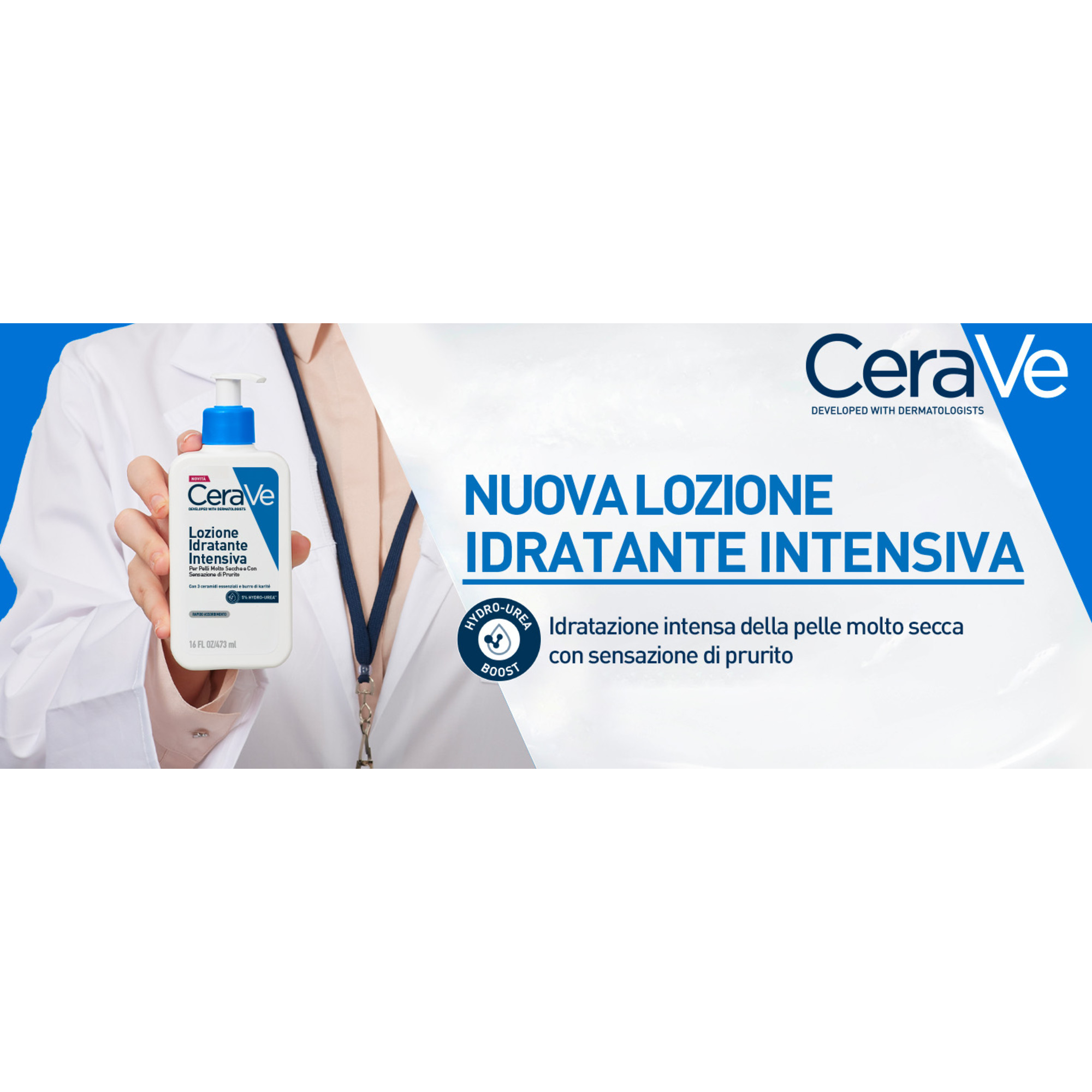 CeraVe Lozione Idratante Intensiva per Pelle Secca e Molto Secca con Sensazione di Prurito, con Hydro-Urea e Burro di Karité, idrata intensamente la pelle e da sollievo immediato alla sensazione di prurito, 473 ml