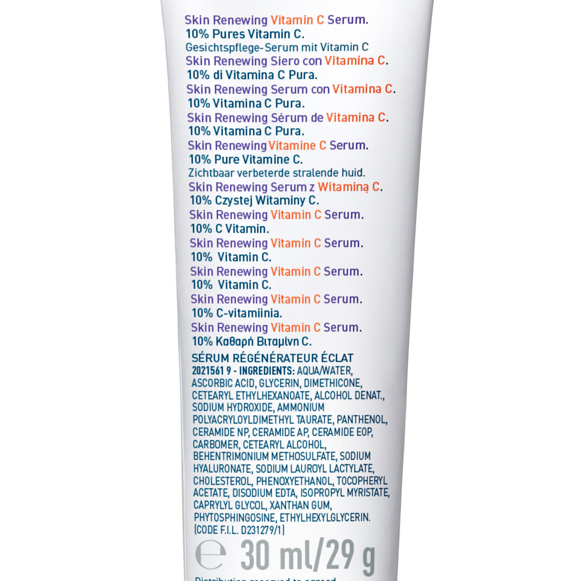 CeraVe Skin Renewing Siero Vitamina C, Con 10% Vitamina C Pura, 3 Ceramidi Essenziali, Acido Ialuronico e Vitamina B5, Per i Primi Segni dell'Età, 30 ml