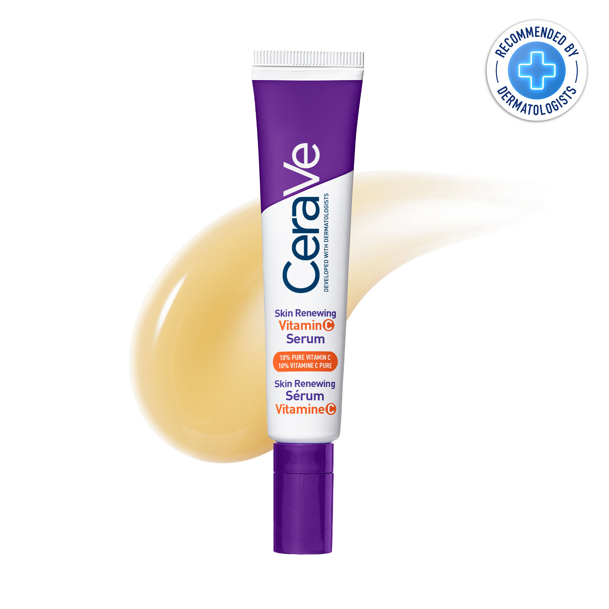 CeraVe Skin Renewing Siero Vitamina C, Con 10% Vitamina C Pura, 3 Ceramidi Essenziali, Acido Ialuronico e Vitamina B5, Per i Primi Segni dell'Età, 30 ml