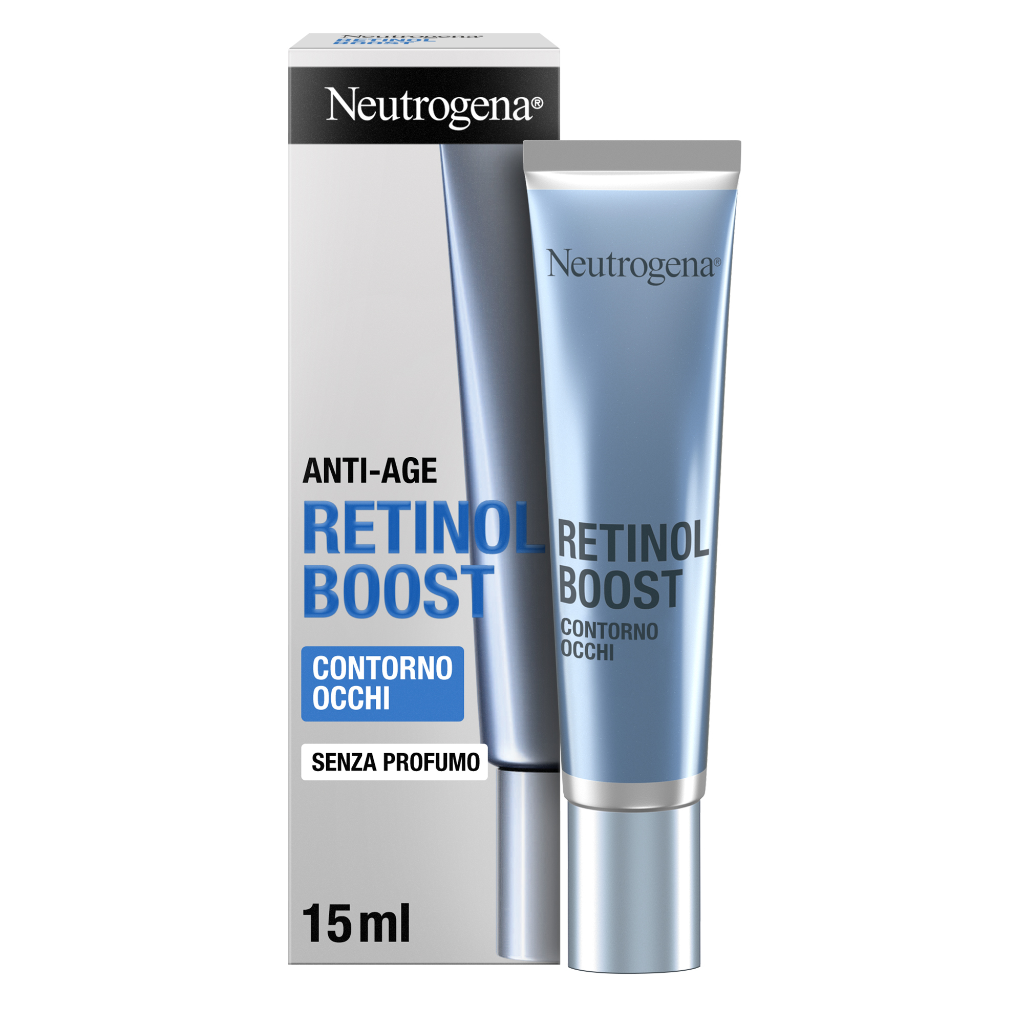 Neutrogena Retinol Boost Crema Contorno Occhi 15 ml, Con Retinolo Puro e Acido Ialuronico antirughe