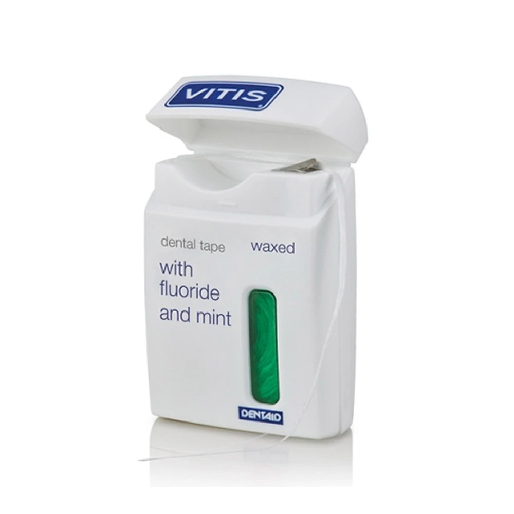 Vitis Dental Tape con Cera Fluoro e Menta Nastro Interdentale Cerato 50m