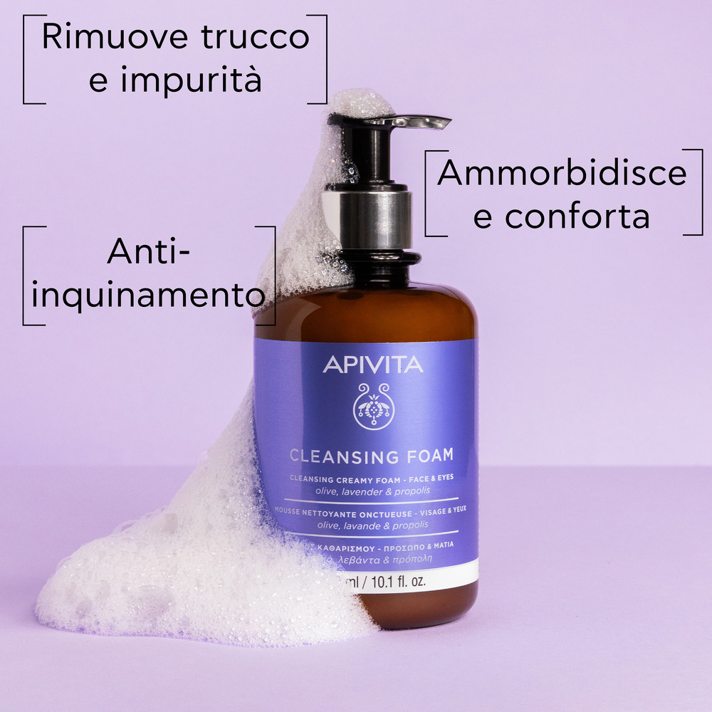Apivita - Schiuma Detergente Cremosa E Idratante Viso E Occhi 300 ml
