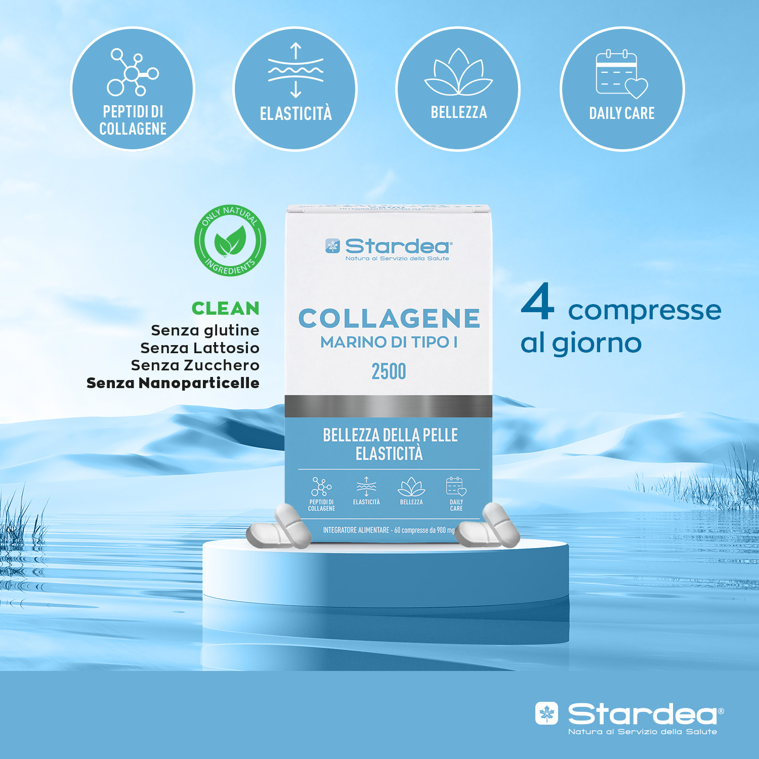 INTEGRATORE ALIMENTARE - 60 compresse a base di COLLAGENE MARINO DI TIPO I e Zinco per la BELLEZZA DELLA PELLE, ELASTICITÀ INTEGRATORE ALIMENTARE - 60 compresse a base di COLLAGENE MARINO DI TIPO I e Zinco per la BELLEZZA DELLA PELLE, ELASTICITÀ