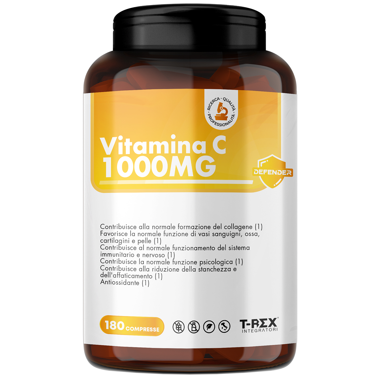 T-Rex Integratori Vitamina C 1000 Mg 180 Compresse - Integratore Per Il Sistema Immunitario