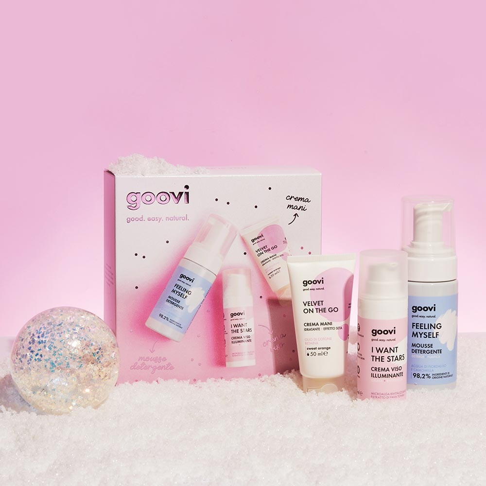 GOOVI SET Mousse Detergente + Crema Viso + Crema Mani  GOOVI SET Mousse Detergente + Crema Viso + Crema Mani