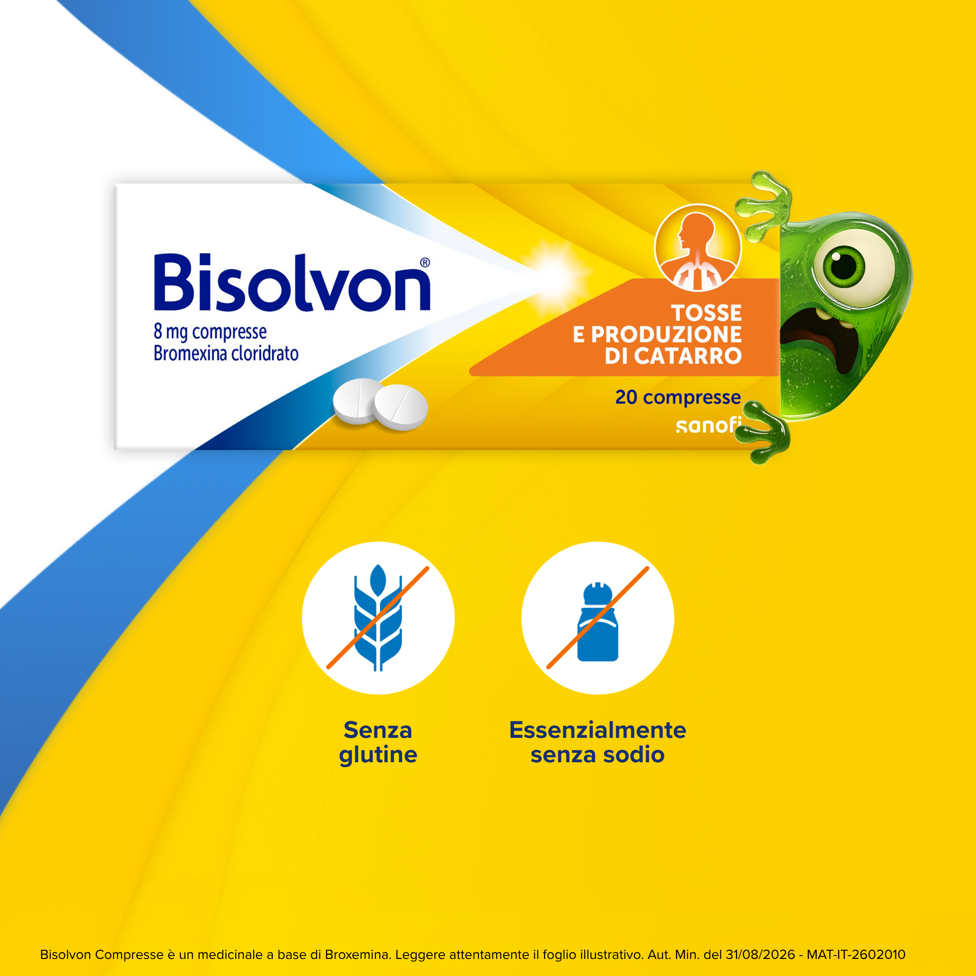 Bisolvon 8 mg - Mucolitico Per Tosse Grassa 20 Compresse