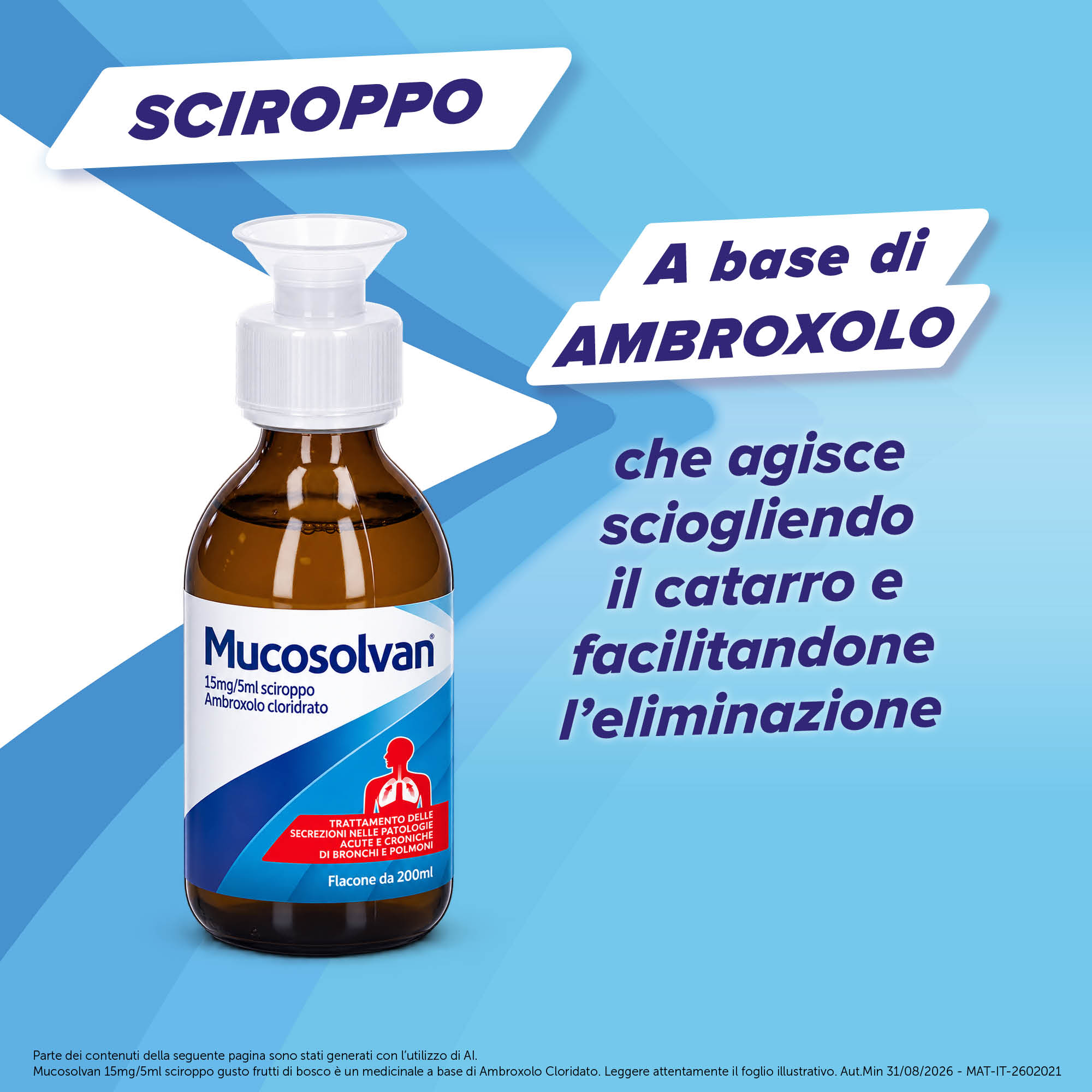 Mucosolvan 15mg/5ml Gusto Frutti Di Bosco - Sciroppo Per Il Trattamento Delle Secrezioni Nelle Patologie Acute E Croniche Di Bronchi E Polmoni 200 ml
