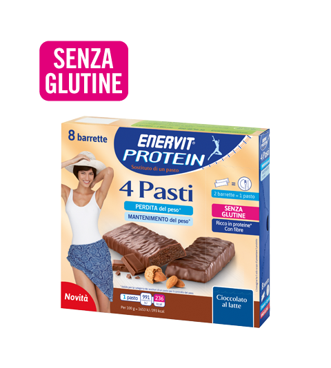 Enervit Protein 4 Pasti Barrette Sostituve Pasto Cereali Cioccolato Latte 8 Pezzi 30 g Enervit Protein 4 Pasti Barrette Sostituve Pasto Cereali Cioccolato Latte 8 Pezzi 30 g