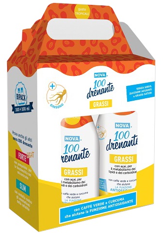 Nova Argentia Nova 100 Integratore Drenante Grassi 2x300ml Nova Argentia Nova 100 Integratore Drenante Grassi 2x300ml