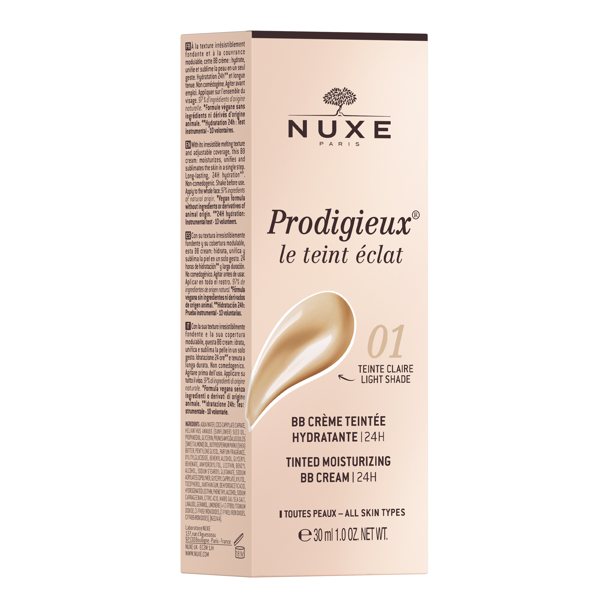 Nuxe - Prodigieux - BB Cream Crema Colorata Idratante - Tonalità Chiara 30 ml