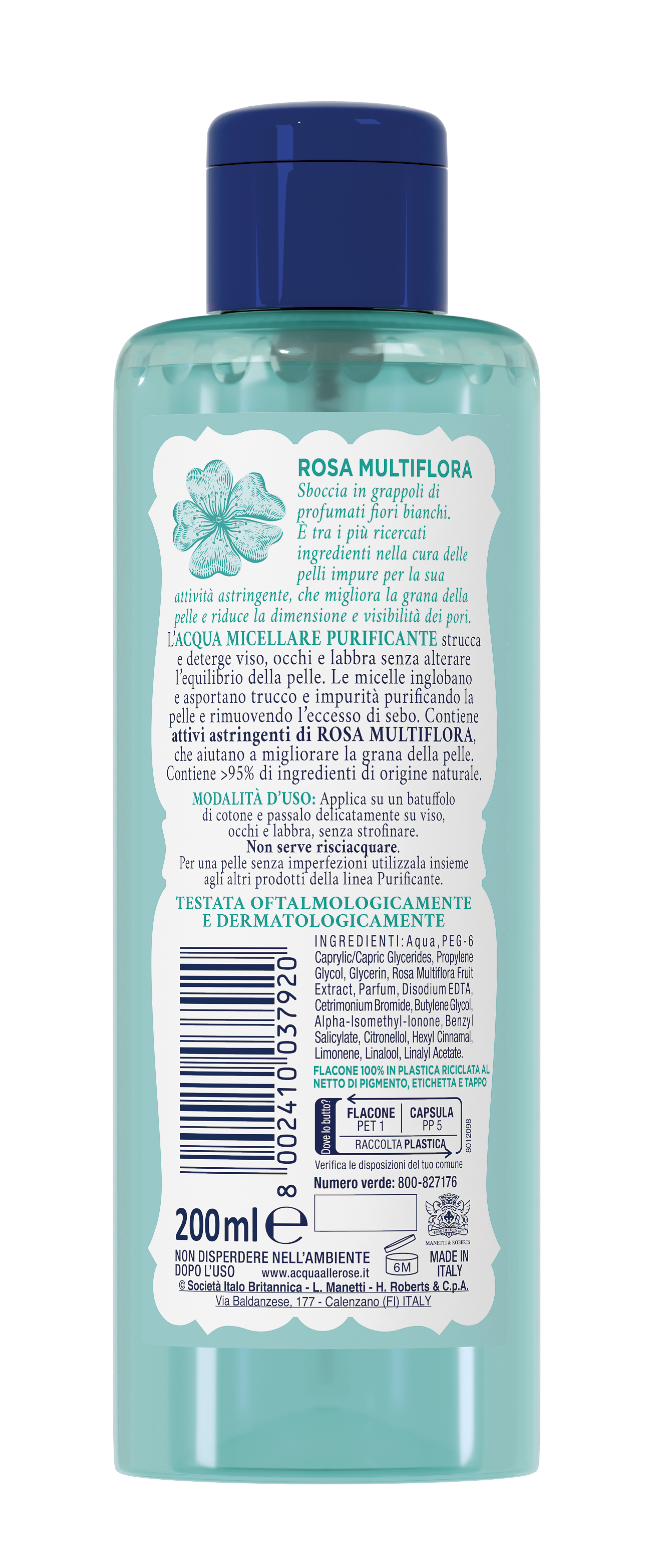Acqua Alle Rose - Acqua Micellare Struccante Purificante Viso 200 ml