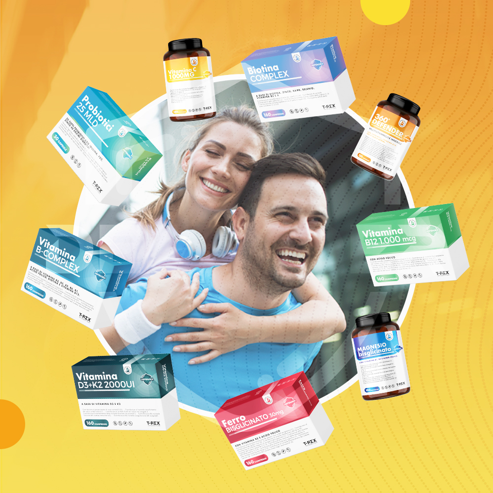 T-Rex Integratori Vitamina C 1000 Mg 180 Compresse - Integratore Per Il Sistema Immunitario