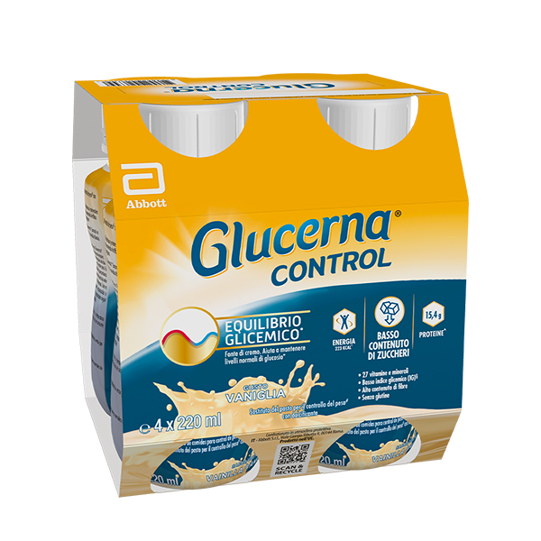 Glucerna Control, equilibrio glicemico, pasto sostitutivo per il controllo del peso, drink gusto vaniglia - 4x200ml