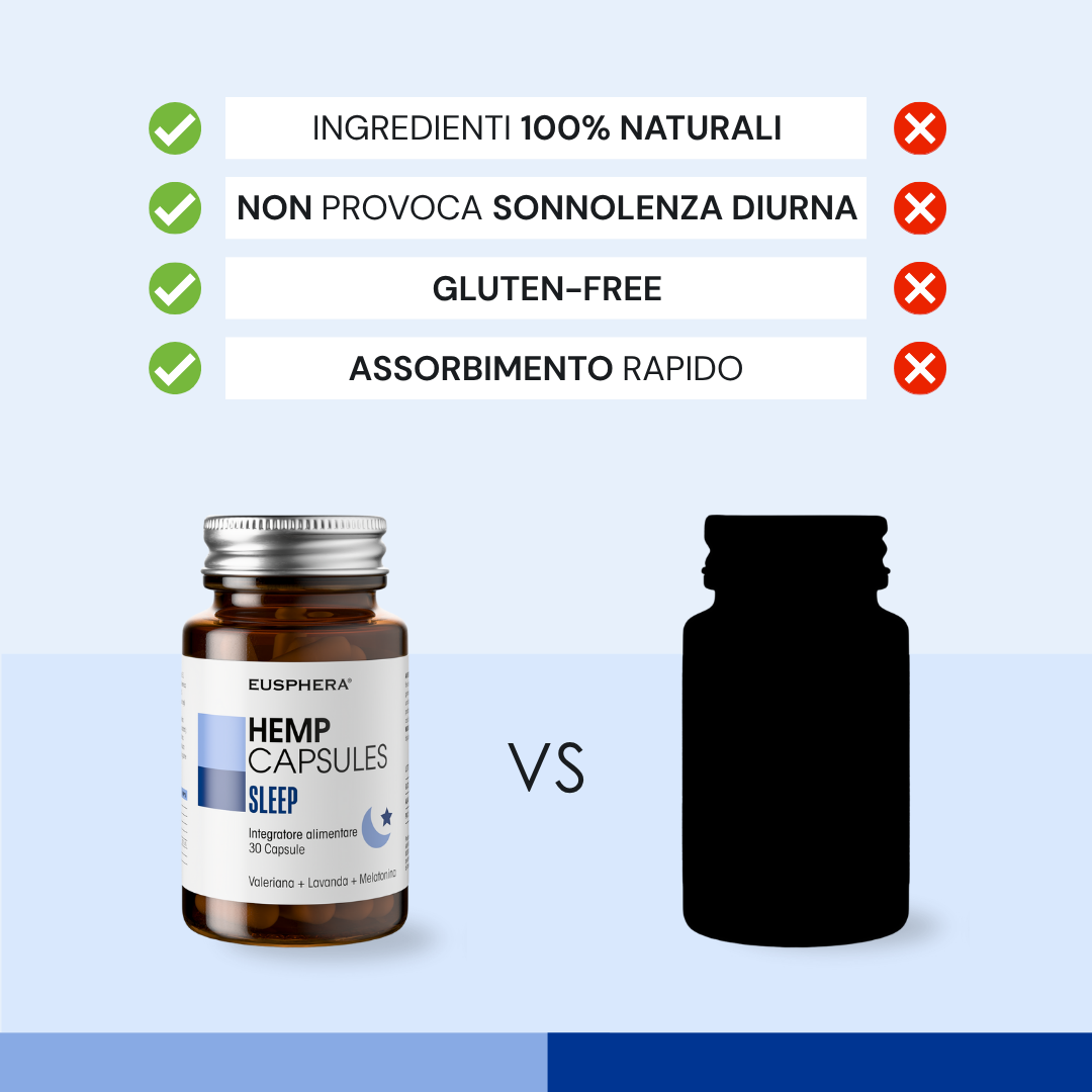 Eusphera Hemp Capsules Sleep 30 Capsule - Integratore Naturale Per Il Sonno