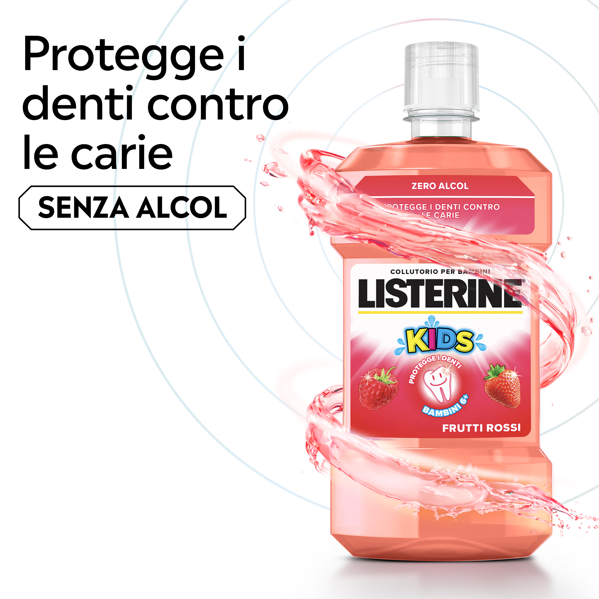 Listerine - Collutorio Anticarie Per Bambini Gusto Frutti Rossi 500 ml