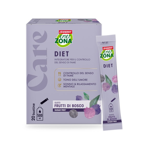ENERZONA CARE DIET per controllare il senso di fame, la qualità del sonno e il tono dell'umore - GUSTO FRUTTI DI BOSCO - 20 BUSTINE