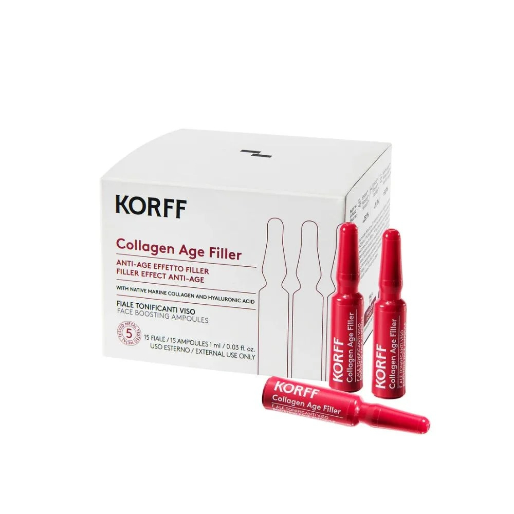 Korff Collagen Age Filler - Trattamento Anti-Age Tonificante Viso, 15 fiale
