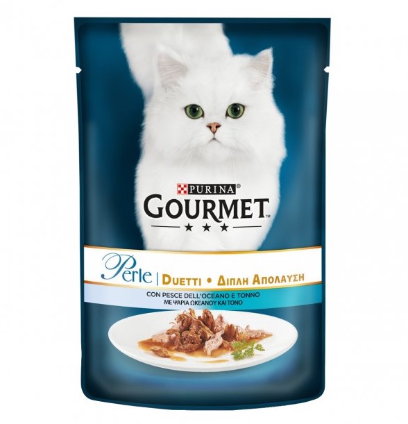 NESTLE' PURINA GOURMET GATTO PERLE DUETTI PESCE DELL'OCEANO TONNO 85GR (bustina)
