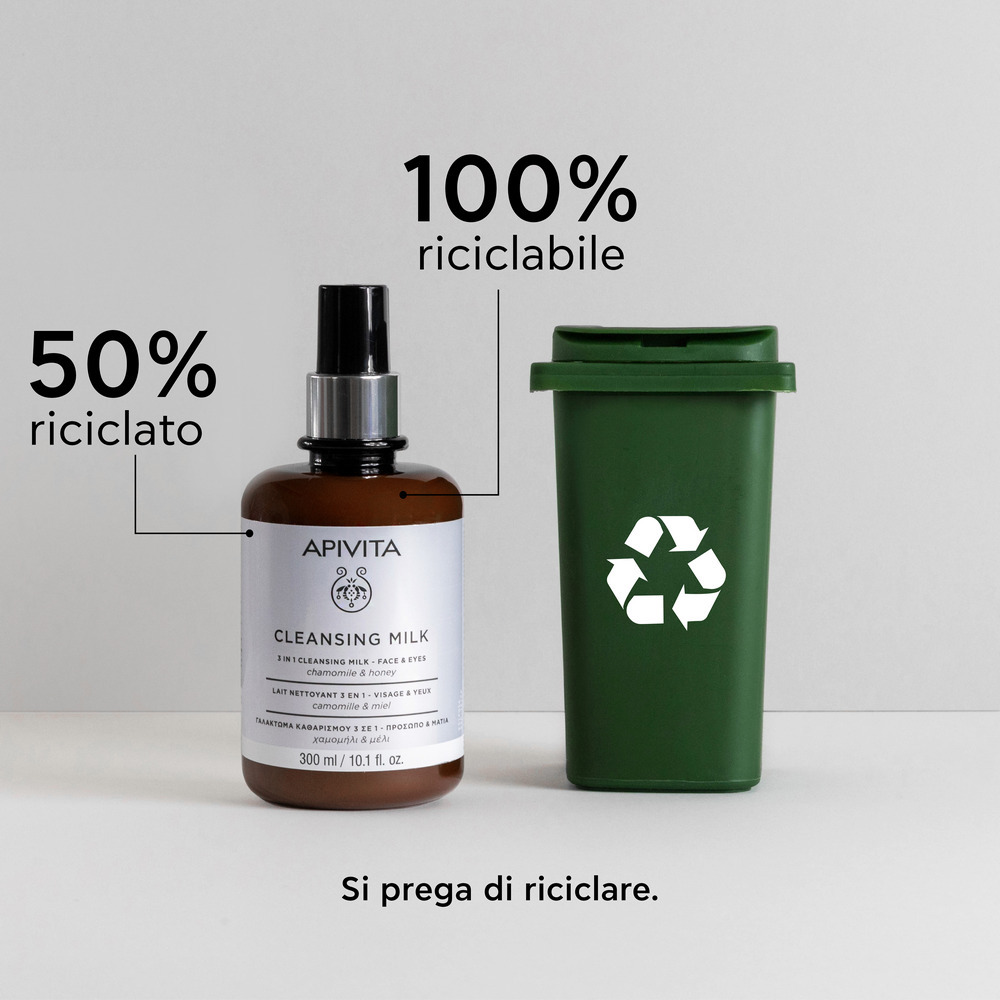 Apivita - Latte Detergente Struccante 3 In 1 Viso e Occhi Per Pelle Sensibile 300 ml