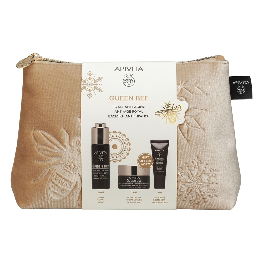 Apivita Queen Bee Cofanetto Regalo - Siero Anti-Età 30 ml + Crema Anti-Età 15 ml + Crema Occhi Anti-Età 5 ml