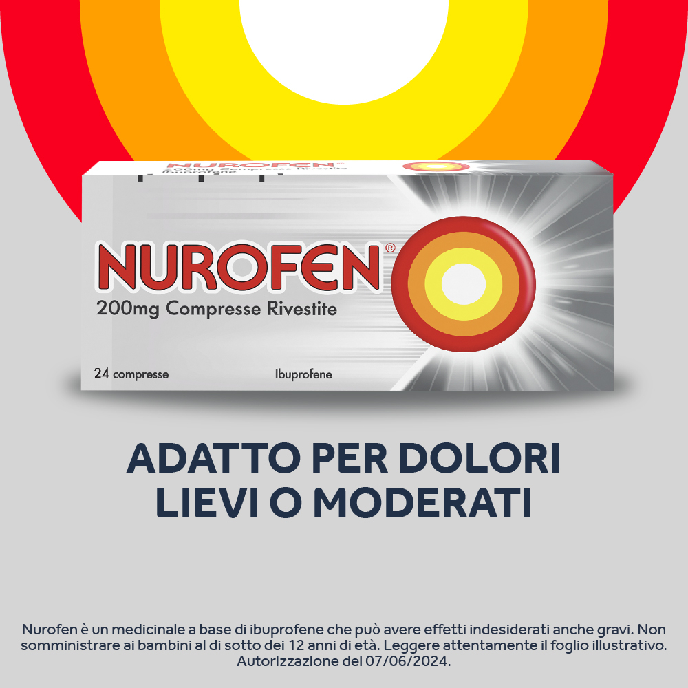 NUROFEN 200MG 24 CPR antinfiammatorio e antidolorifico contro febbre, mal di testa, mal di denti e dolori muscolari NUROFEN 200MG 24 CPR antinfiammatorio e antidolorifico contro febbre, mal di testa, mal di denti e dolori muscolari