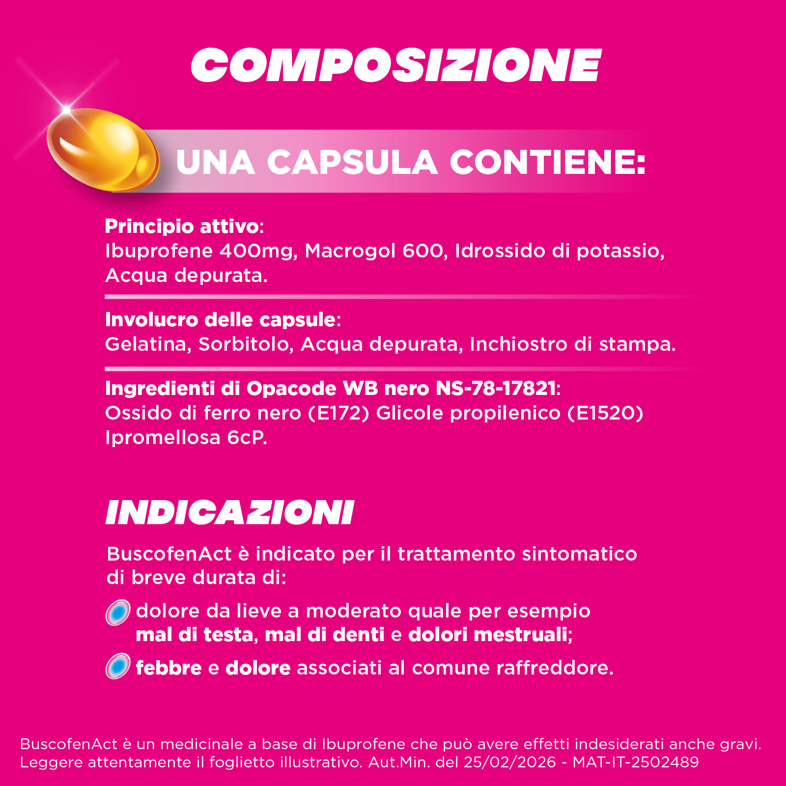 BuscofenAct 400 mg - Contro I Dolori Da Ciclo 20 Capsule Molli