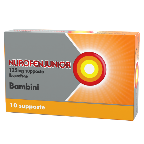 Nurofen Junior - Ibuprofene 125 mg - 10 supposte per bambini Nurofen Junior - Ibuprofene 125 mg - 10 supposte per bambini