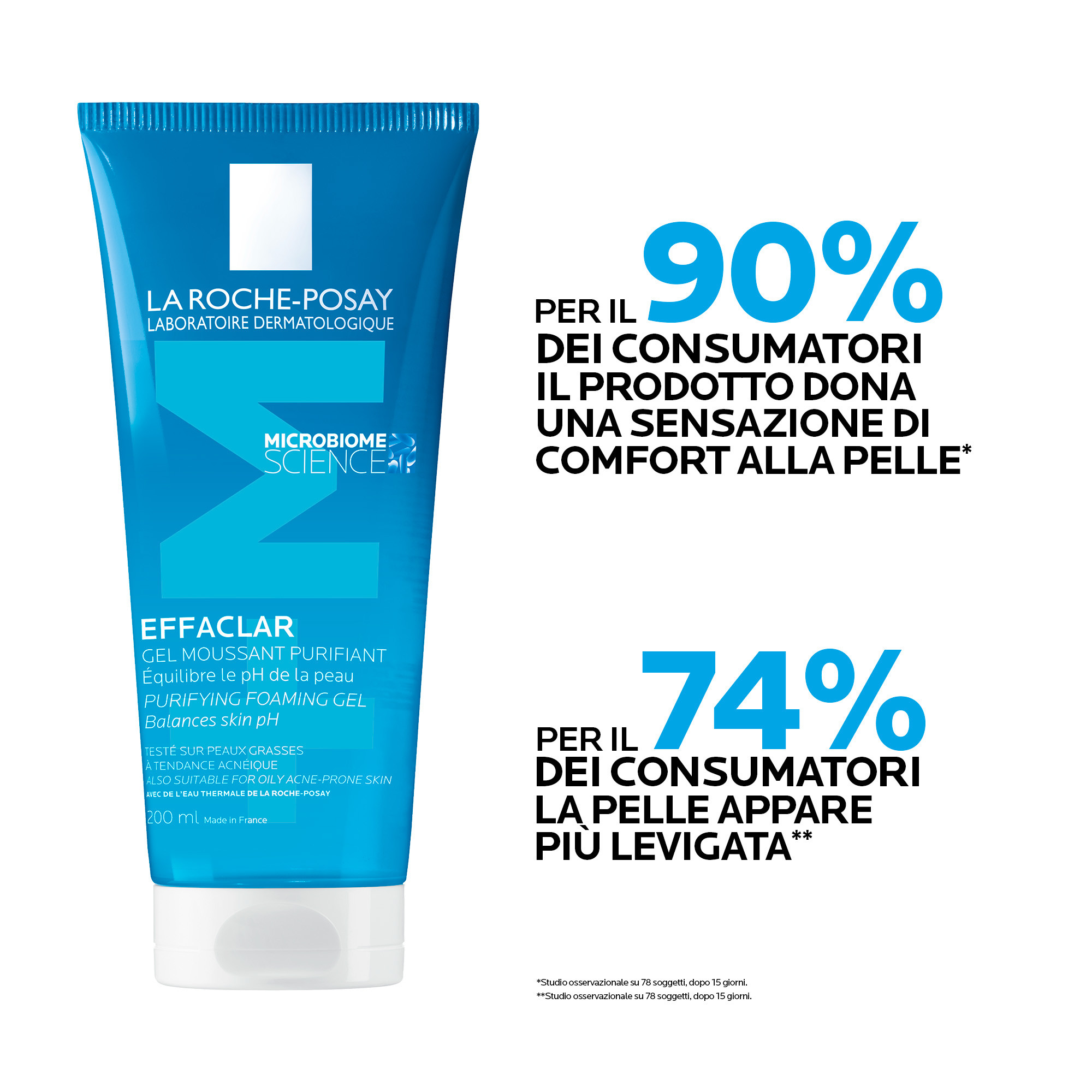 La Roche-Posay Effaclar - Gel Mousse Purificante Per Pelle Grassa E Sensibile 200 ml