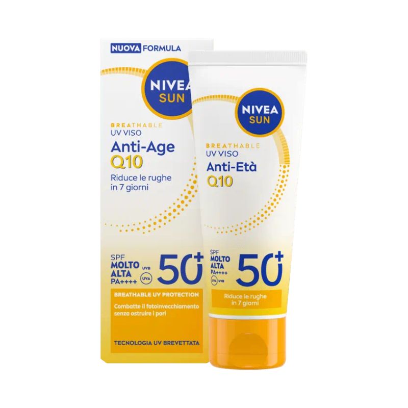 Nivea Sun - Breathable UV Anti-Età Q10 - Fluido SPF50+ Viso 40 ml