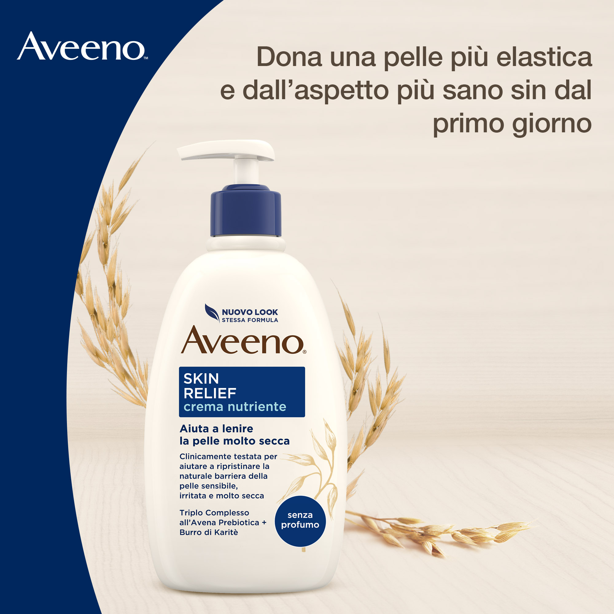 Aveeno Skin Relief Crema Corpo Nutriente per Pelle Secca e Sensibile, all'Avena Prebiotica 500 ml Aveeno Skin Relief Crema Corpo Nutriente per Pelle Secca e Sensibile, all'Avena Prebiotica 500 ml
