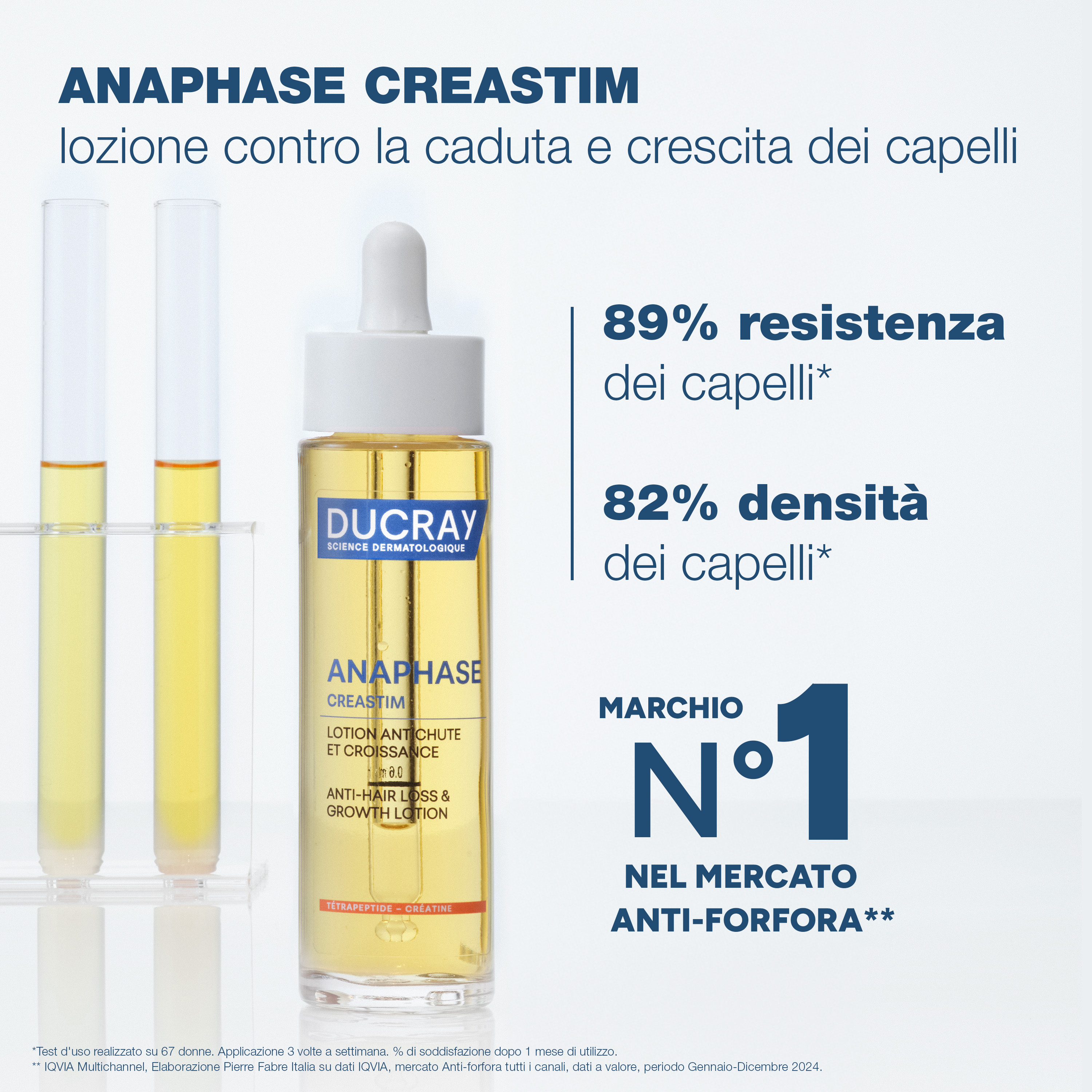 Ducray Creastim Reactiv Lozione Trattante Contro la Caduta dei Capelli, anti-caduta occasionale, con creatina, 100 ml