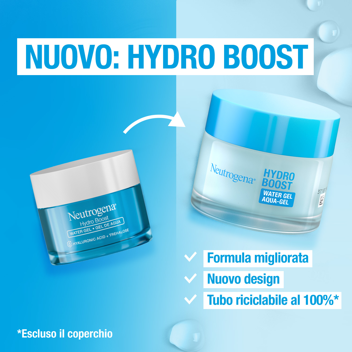 Neutrogena Hydro Boost Acqua Gel Crema Idratante Viso con Acido Ialuronico 50 ml