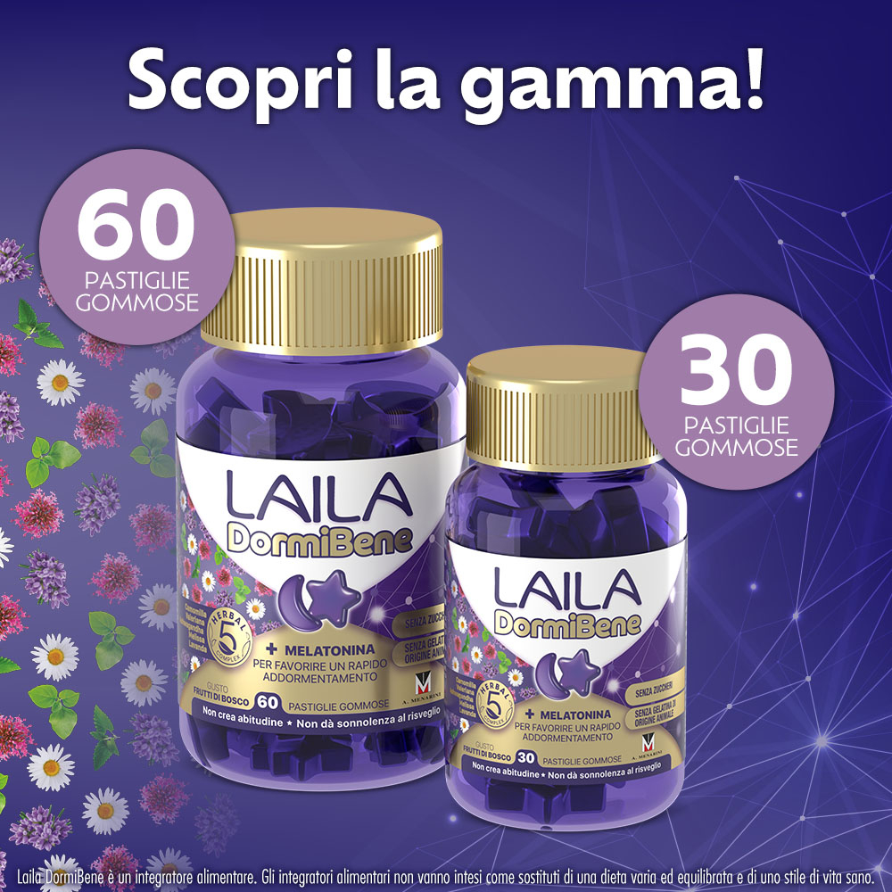 Laila DormiBene per il sonno 30 pastiglie gommose - SCADENZA SETTEMBRE 2025 Laila DormiBene per il sonno 30 pastiglie gommose - SCADENZA SETTEMBRE 2025