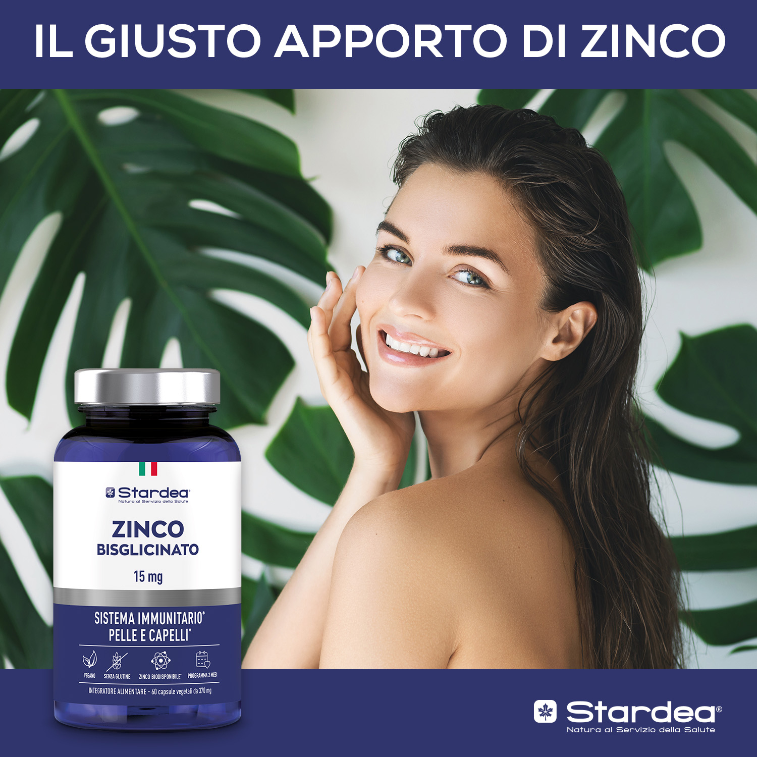STARDEA ZINCO BISGLICINATO 15 MG - INTEGRATORE ALIMENTARE per il SISTEMA IMMUNITARIO e per il benessere di PELLE E CAPELLI STARDEA ZINCO BISGLICINATO 15 MG - INTEGRATORE ALIMENTARE per il SISTEMA IMMUNITARIO e per il benessere di PELLE E CAPELLI